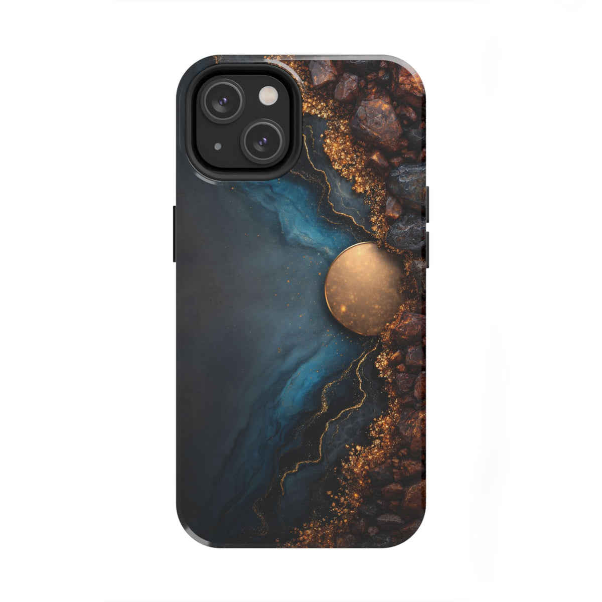 Funda Premium MINUX para iPhone y Samsung Galaxy - Dark Marble Gold 001