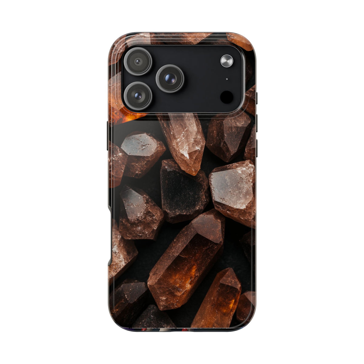 Fundas Premium MINUX para iPhone y Samsung Galaxy - Raw Amber Crystals