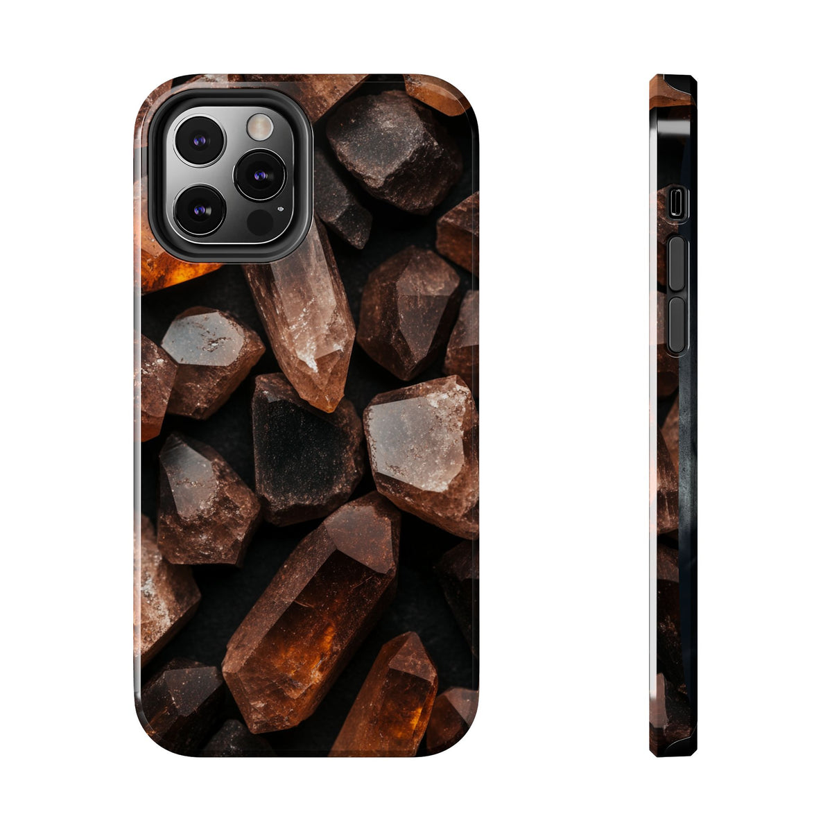 Fundas Premium MINUX para iPhone y Samsung Galaxy - Raw Amber Crystals