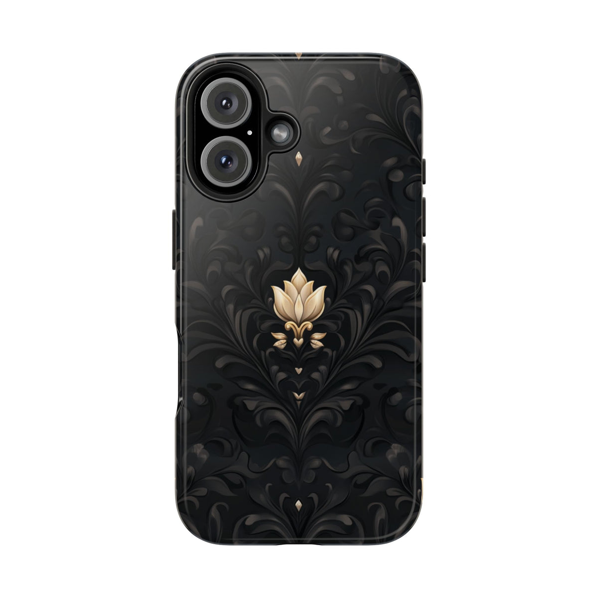 Fundas Premium MINUX para iPhone y Samsung Galaxy - Black Gold Fleur Pattern