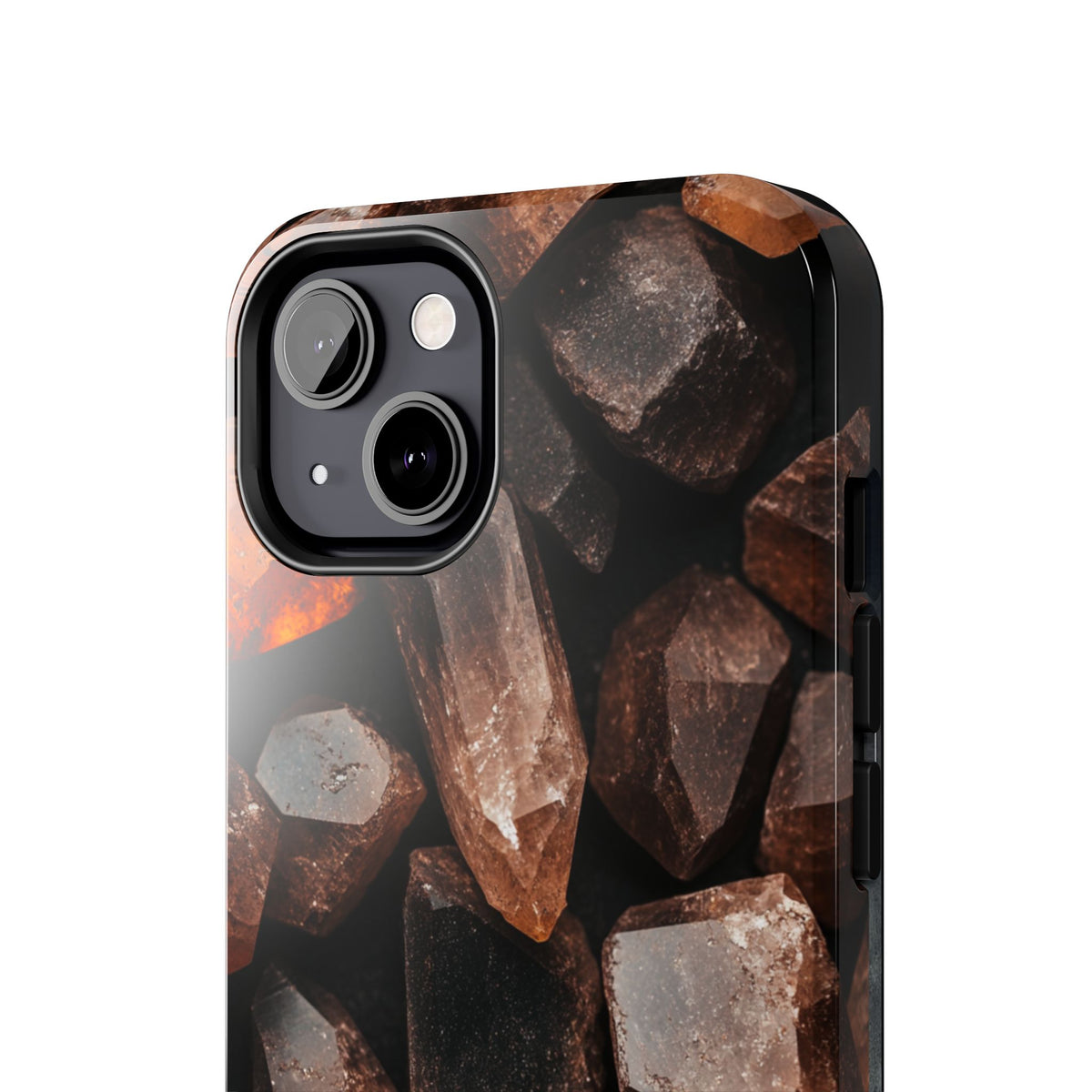Fundas Premium MINUX para iPhone y Samsung Galaxy - Raw Amber Crystals