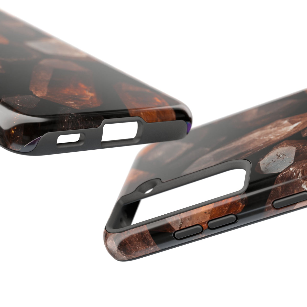 Fundas Premium MINUX para iPhone y Samsung Galaxy - Raw Amber Crystals