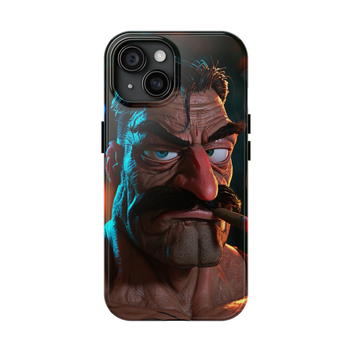 Funda Premium MINUX para iPhone y Samsung Galaxy - 3D Mustache Man 002