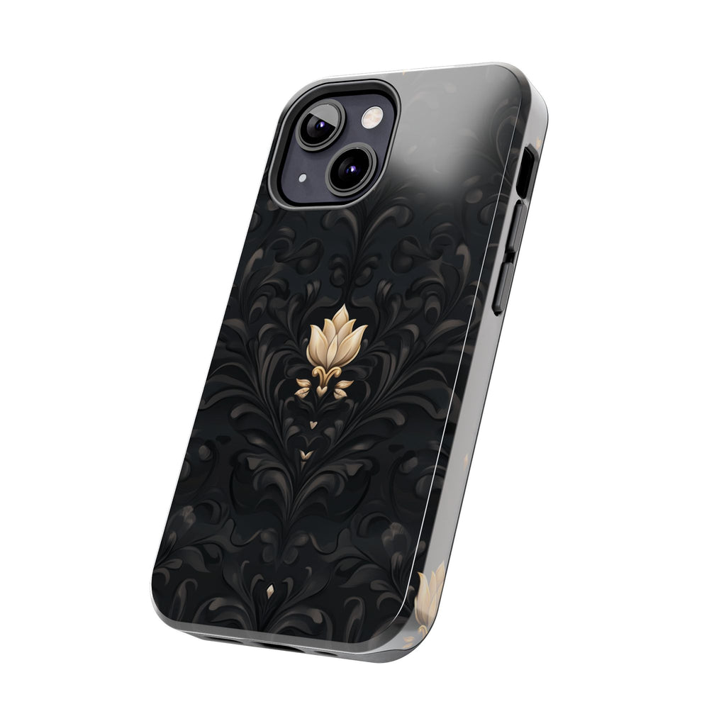 Fundas Premium MINUX para iPhone y Samsung Galaxy - Black Gold Fleur Pattern