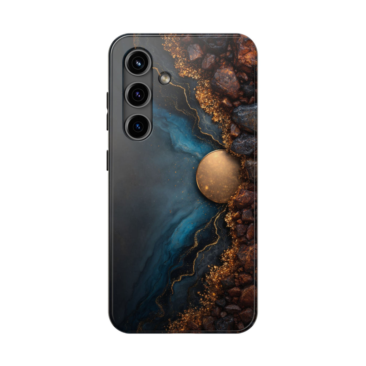 Funda Premium MINUX para iPhone y Samsung Galaxy - Dark Marble Gold 001