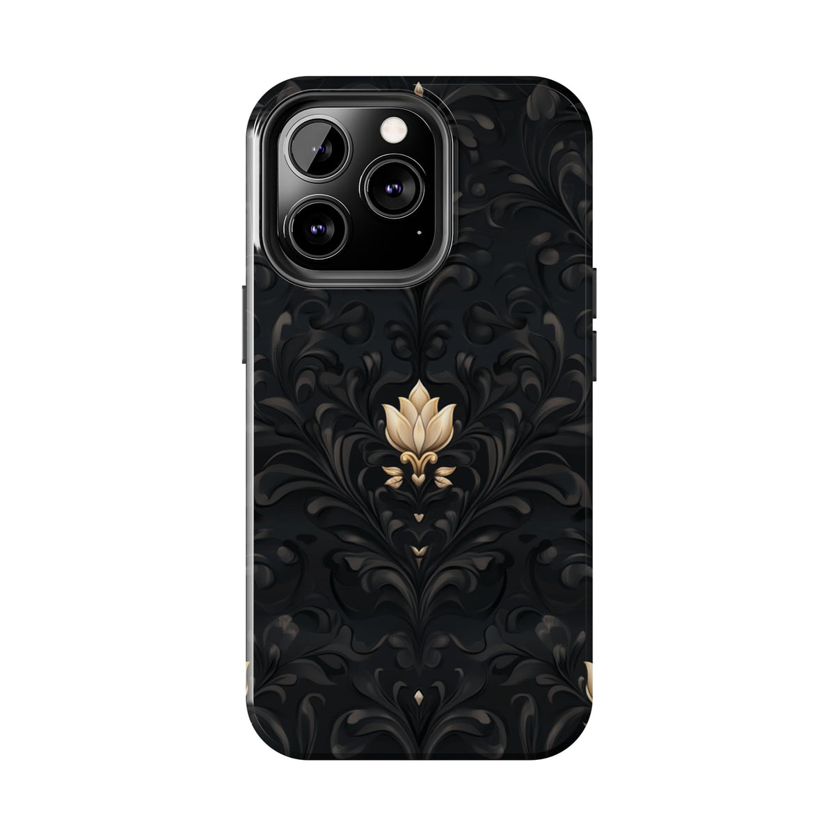 Fundas Premium MINUX para iPhone y Samsung Galaxy - Black Gold Fleur Pattern