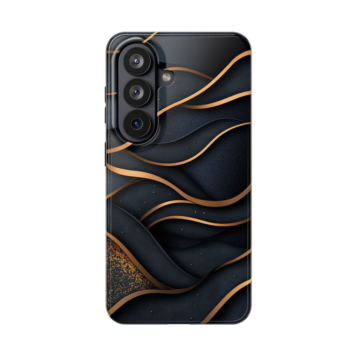 Fundas Premium MINUX para iPhone y Samsung Galaxy - Golden Wave Obsidian