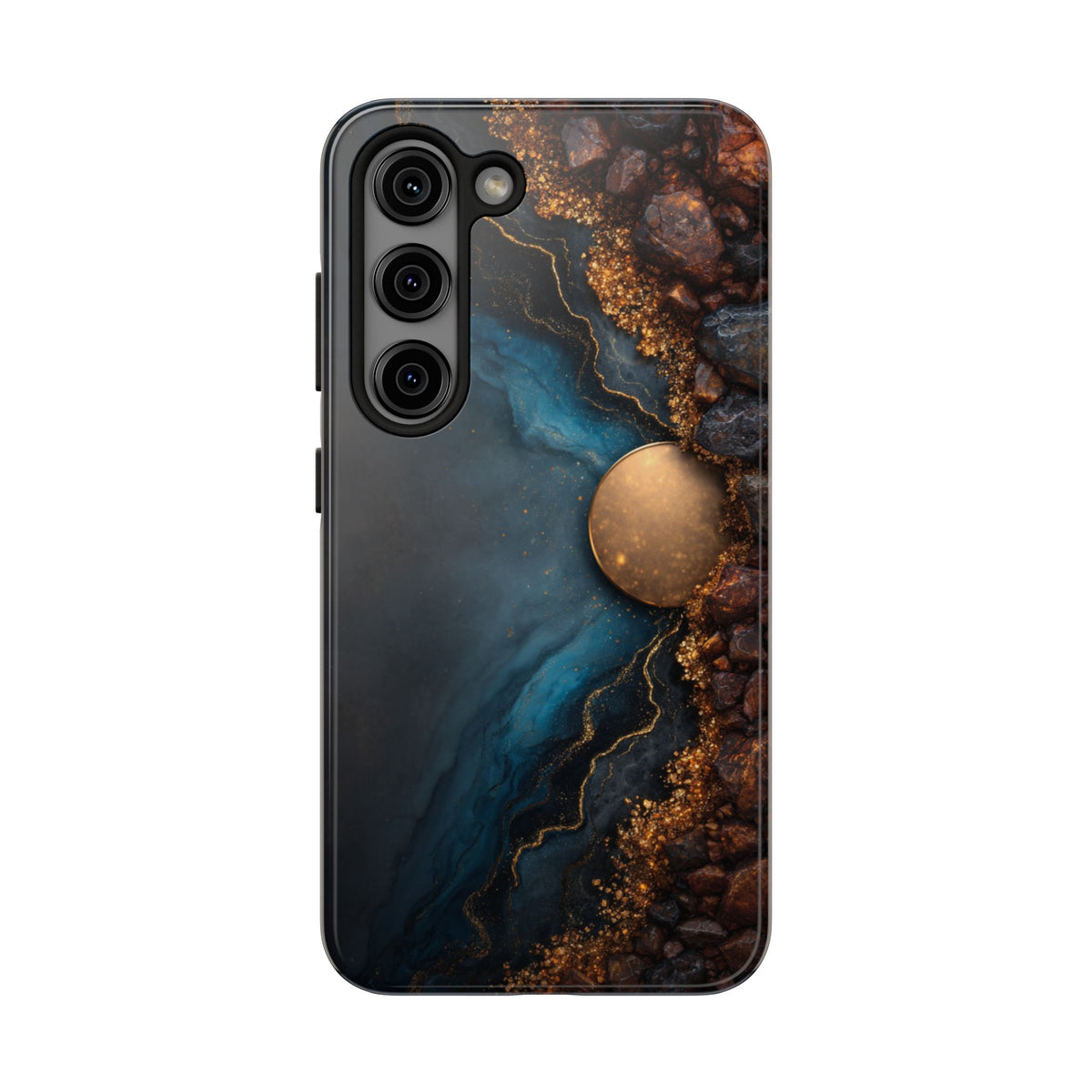 Funda Premium MINUX para iPhone y Samsung Galaxy - Dark Marble Gold 001