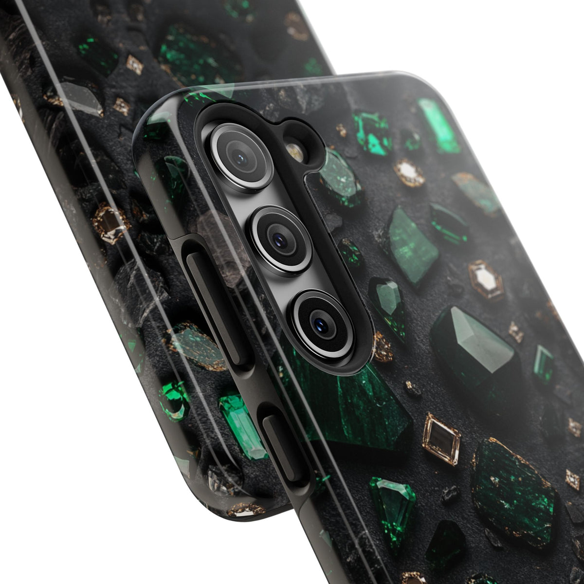 Fundas Premium MINUX para iPhone y Samsung Galaxy - Emerald Obsidian Treasure
