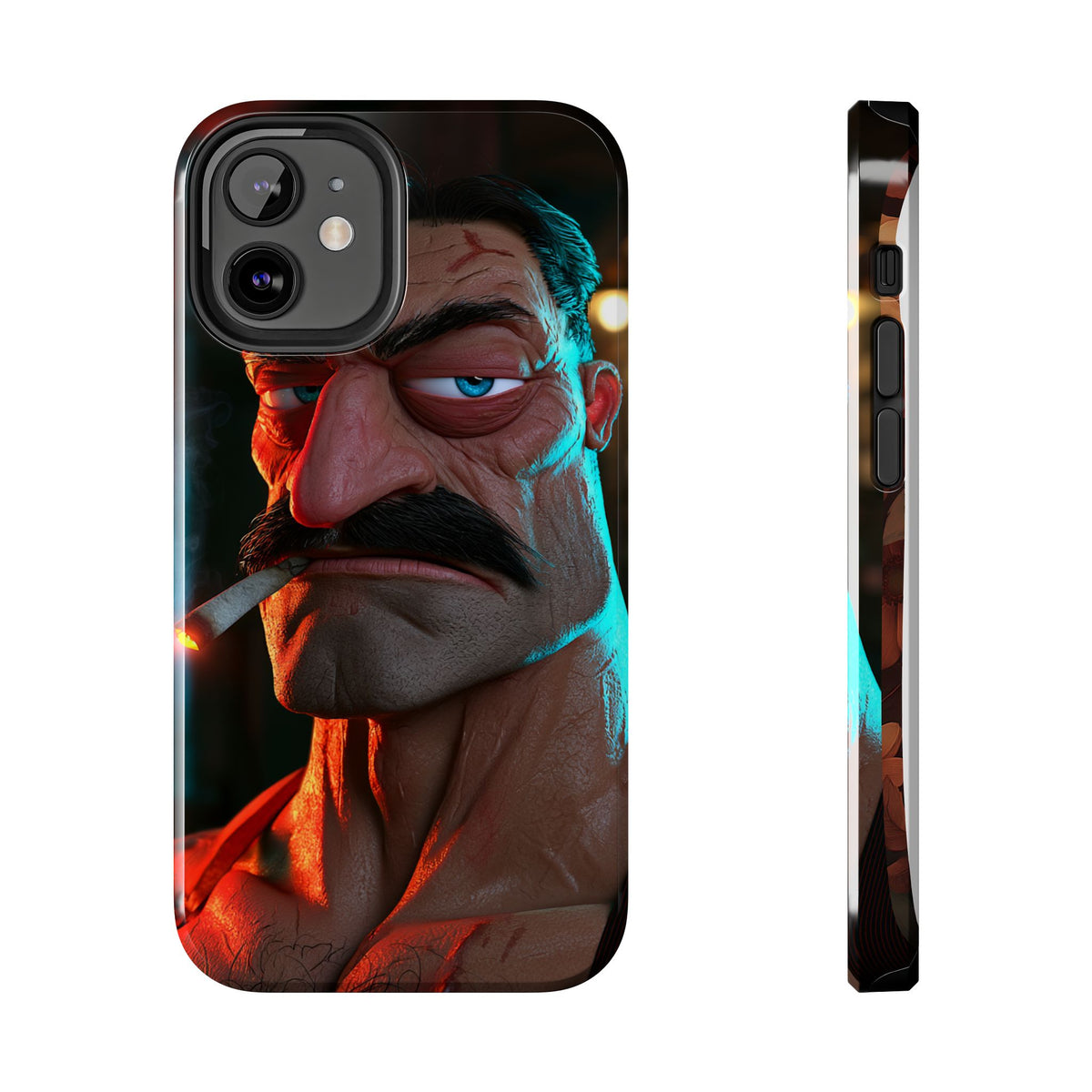 Funda Premium MINUX para iPhone y Samsung Galaxy - 3D Mustache Man 001