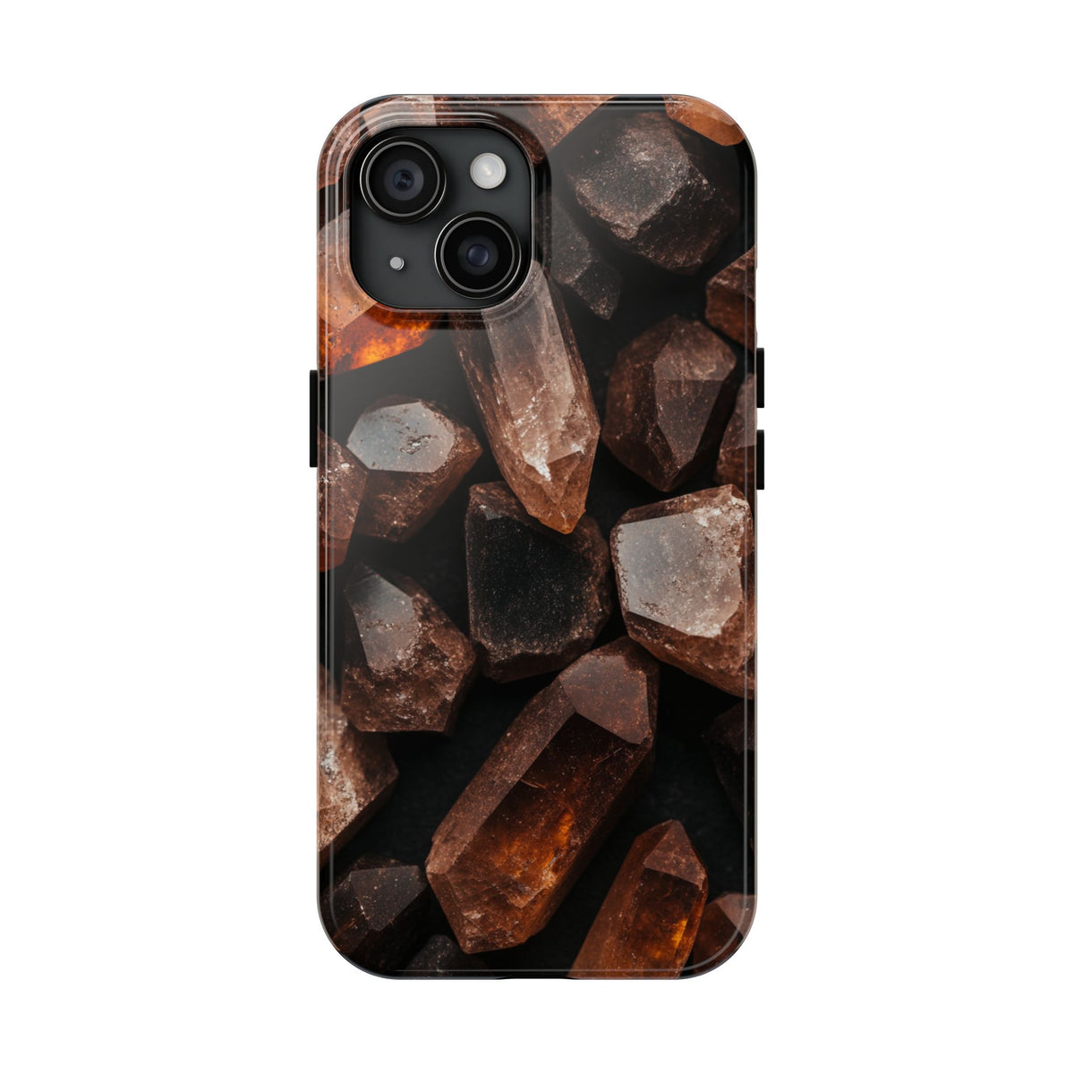 Fundas Premium MINUX para iPhone y Samsung Galaxy - Raw Amber Crystals