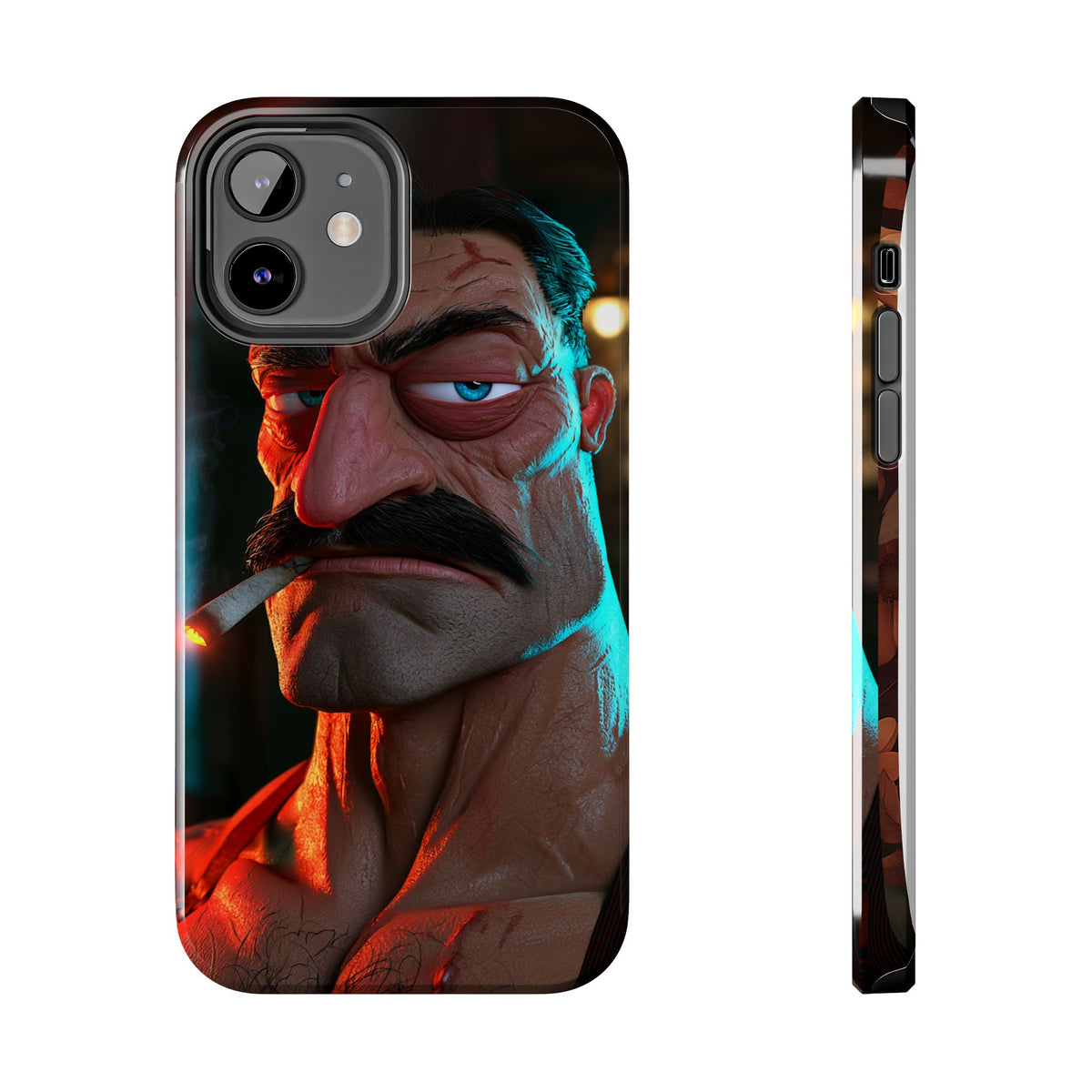 Funda Premium MINUX para iPhone y Samsung Galaxy - 3D Mustache Man 001