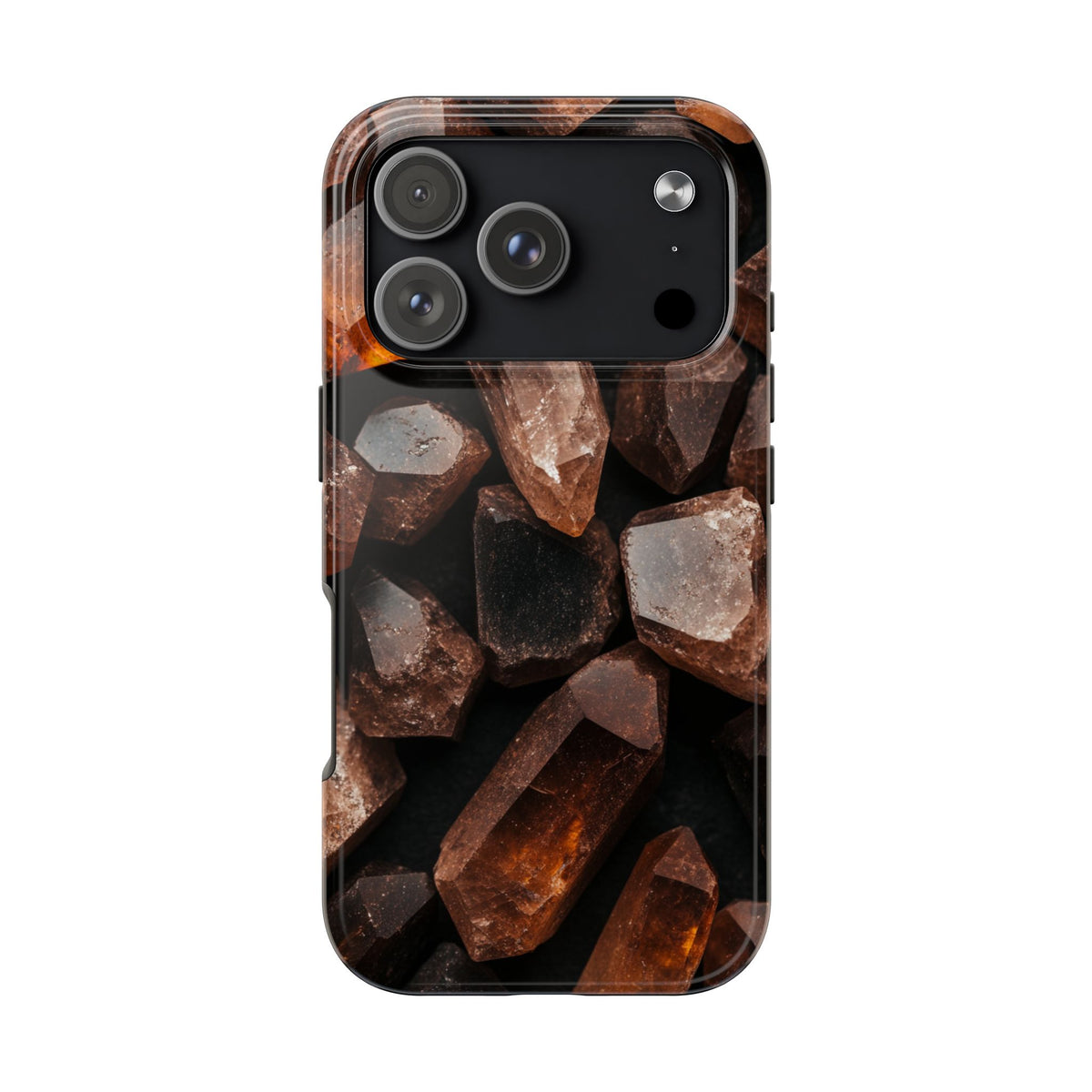 Fundas Premium MINUX para iPhone y Samsung Galaxy - Raw Amber Crystals