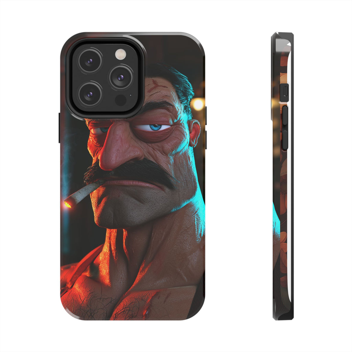 Funda Premium MINUX para iPhone y Samsung Galaxy - 3D Mustache Man 001