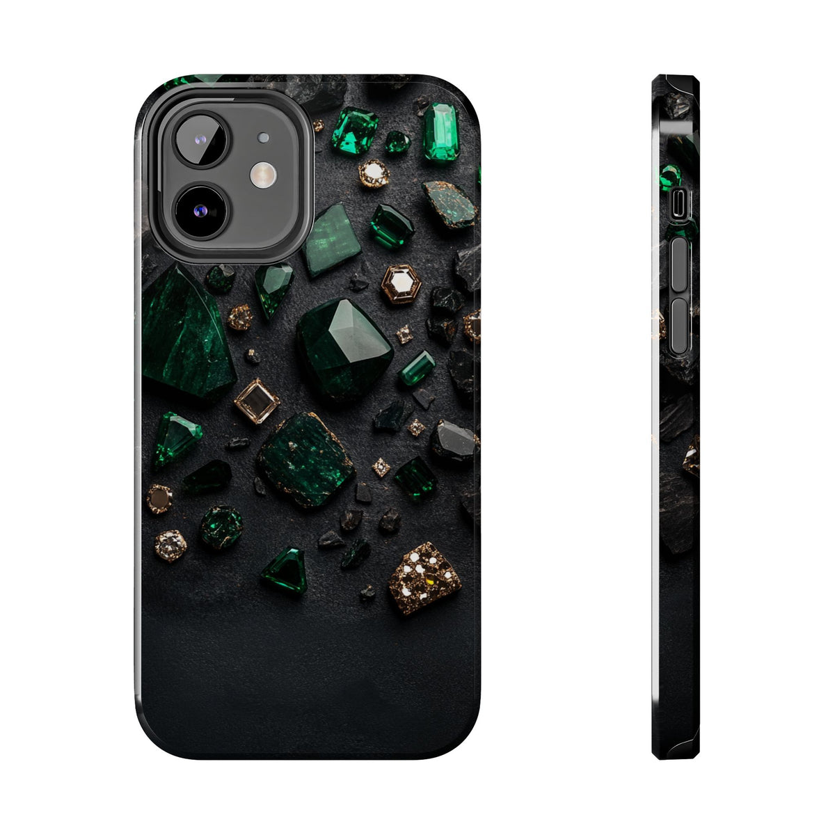 Fundas Premium MINUX para iPhone y Samsung Galaxy - Emerald Obsidian Treasure