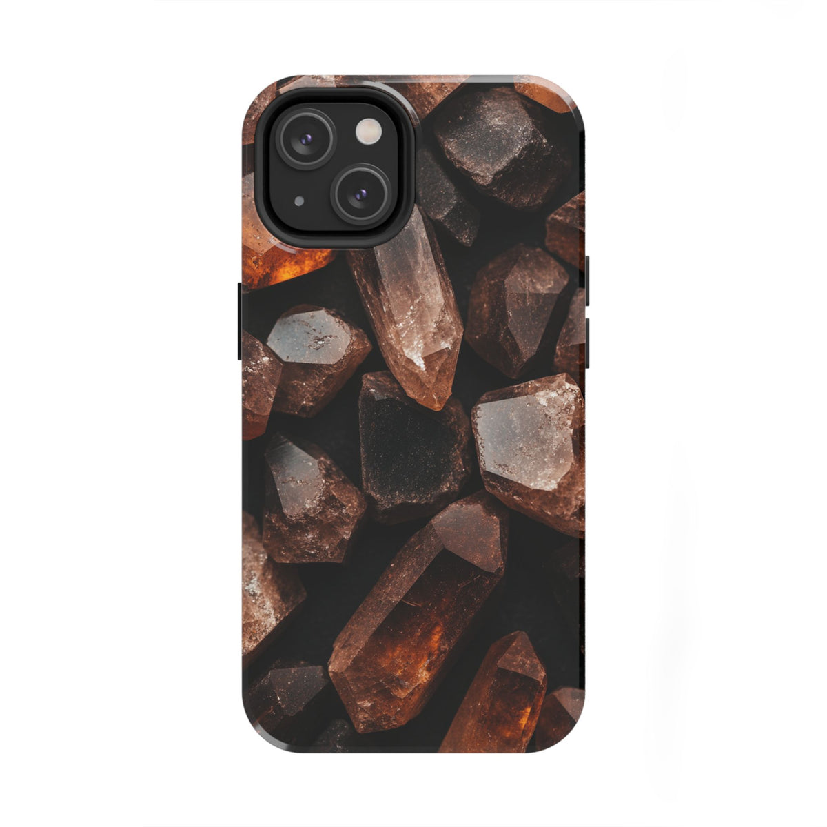 Fundas Premium MINUX para iPhone y Samsung Galaxy - Raw Amber Crystals