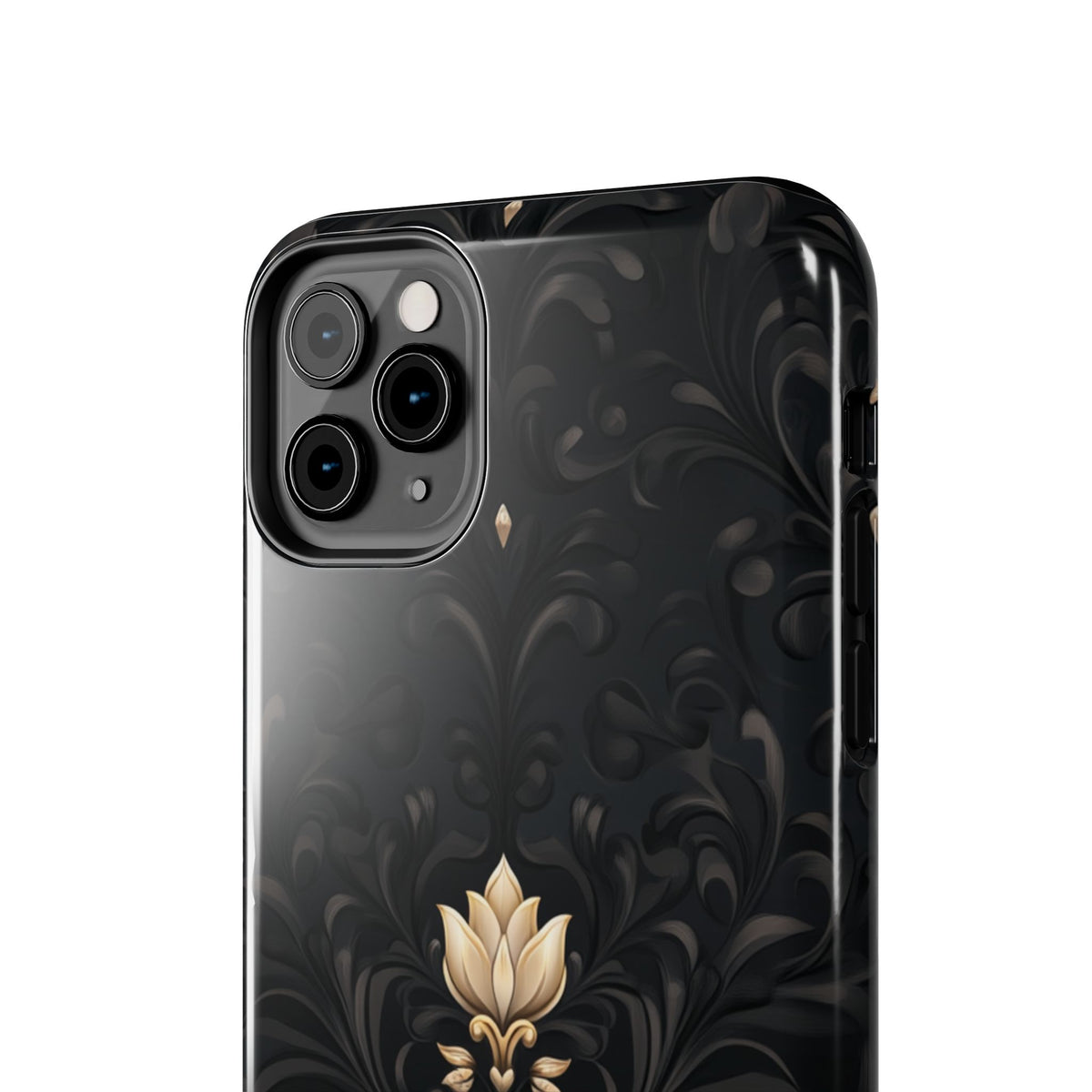 Fundas Premium MINUX para iPhone y Samsung Galaxy - Black Gold Fleur Pattern