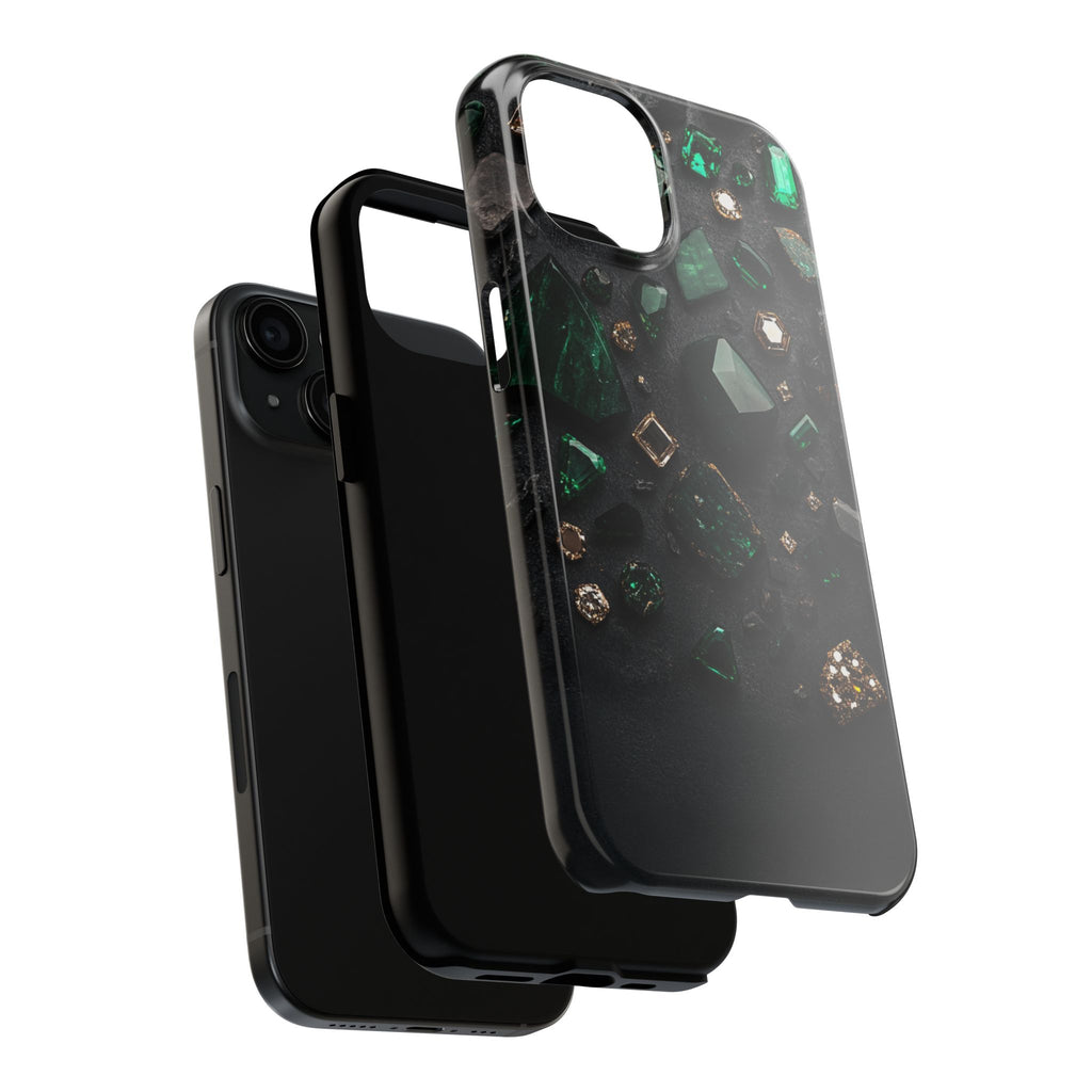 Fundas Premium MINUX para iPhone y Samsung Galaxy - Emerald Obsidian Treasure