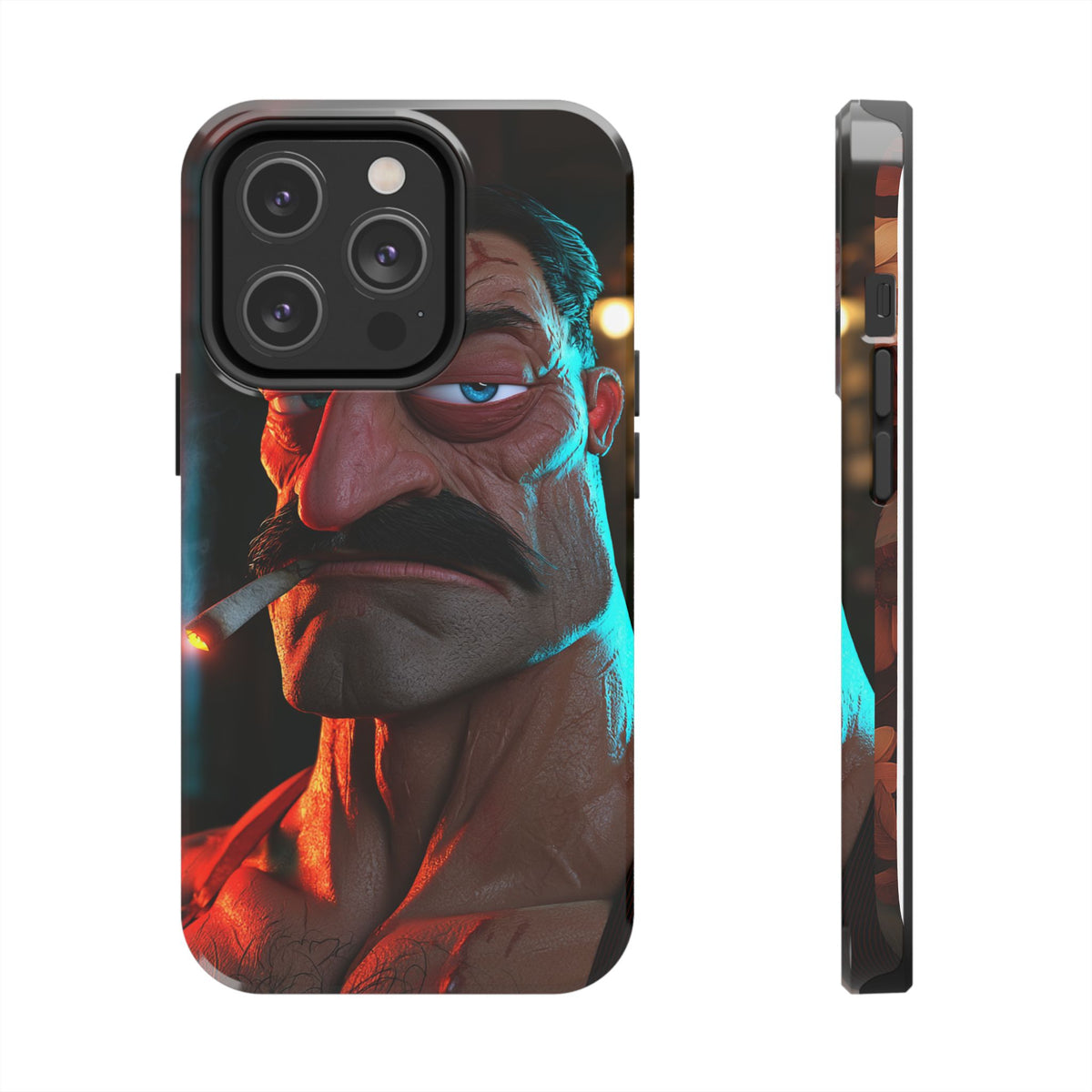 Funda Premium MINUX para iPhone y Samsung Galaxy - 3D Mustache Man 001