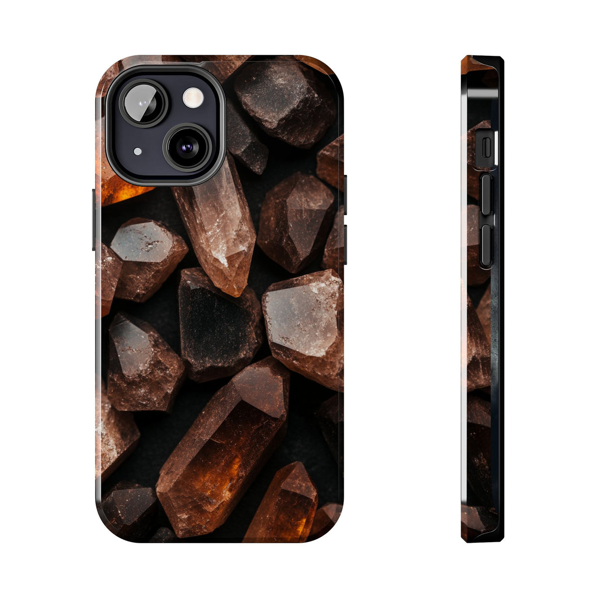 Fundas Premium MINUX para iPhone y Samsung Galaxy - Raw Amber Crystals
