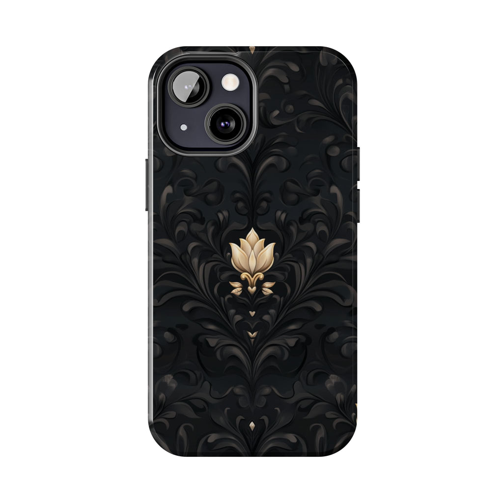 Fundas Premium MINUX para iPhone y Samsung Galaxy - Black Gold Fleur Pattern