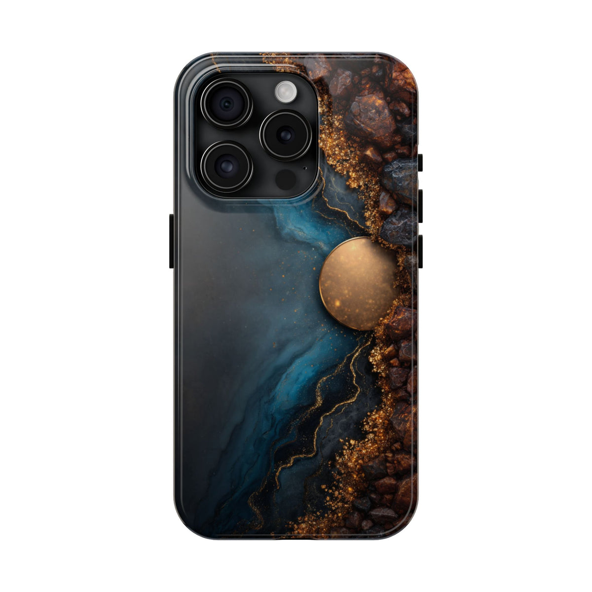 Funda Premium MINUX para iPhone y Samsung Galaxy - Dark Marble Gold 001