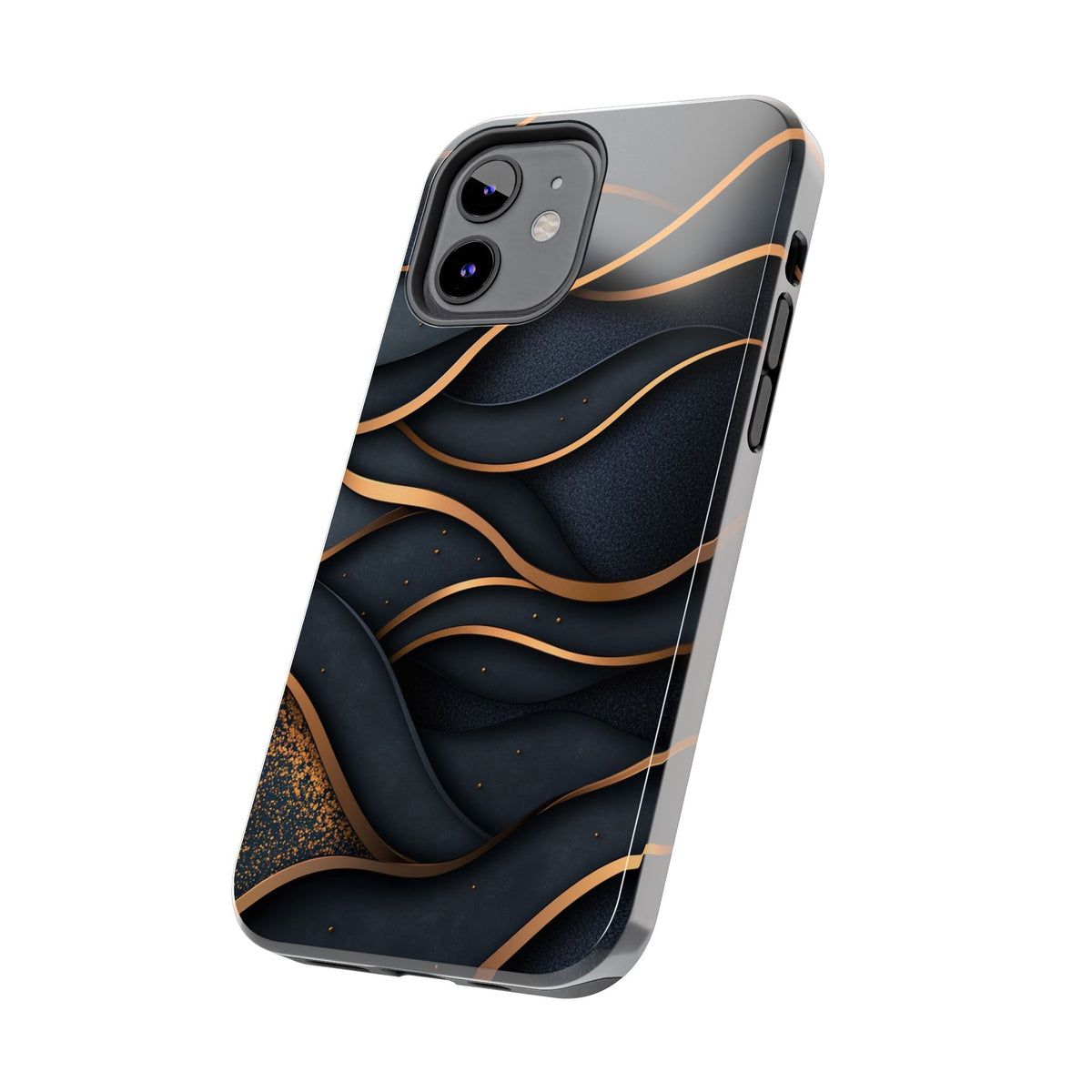 Fundas Premium MINUX para iPhone y Samsung Galaxy - Golden Wave Obsidian