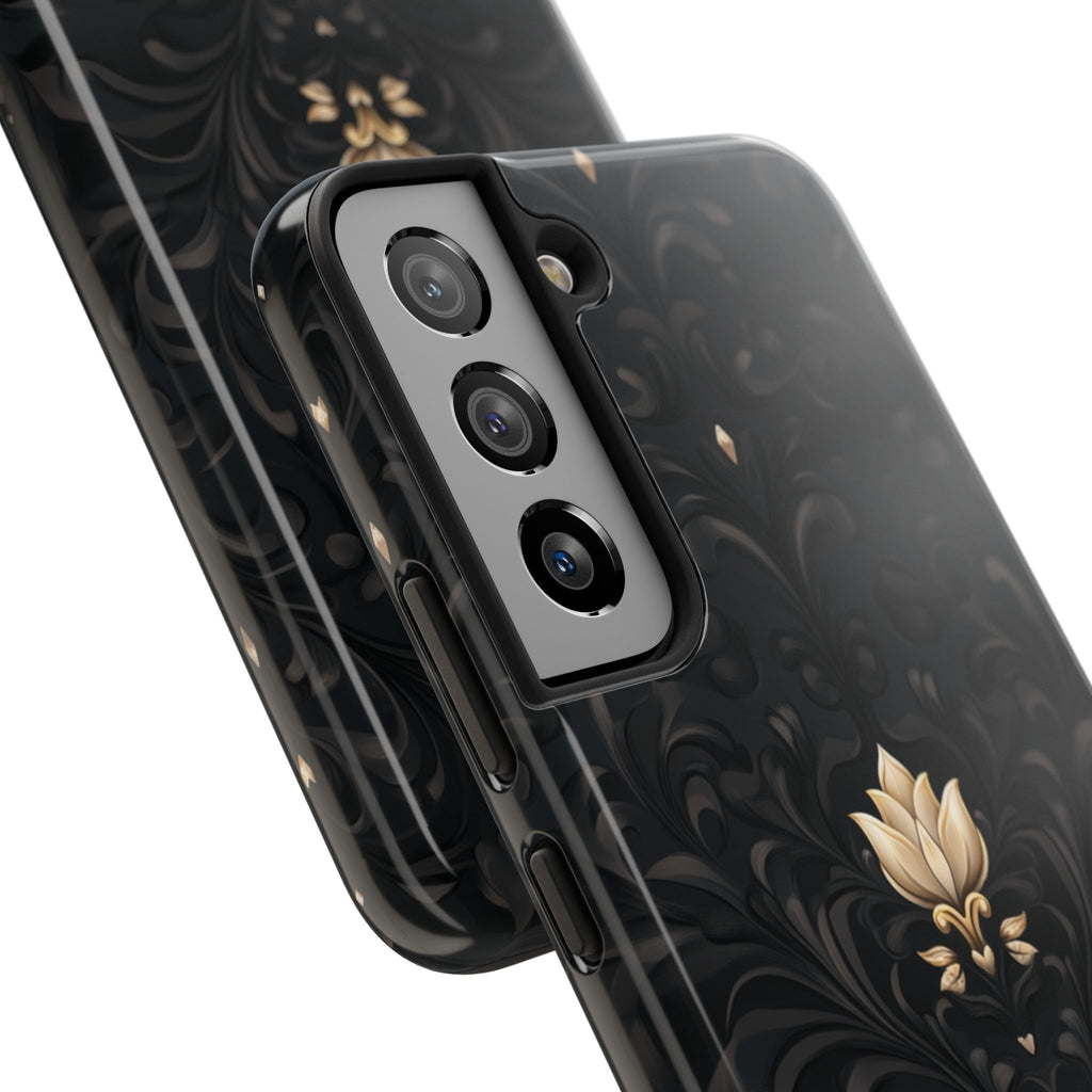 Fundas Premium MINUX para iPhone y Samsung Galaxy - Black Gold Fleur Pattern