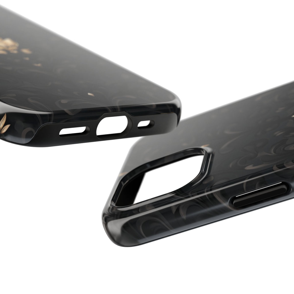Fundas Premium MINUX para iPhone y Samsung Galaxy - Black Gold Fleur Pattern