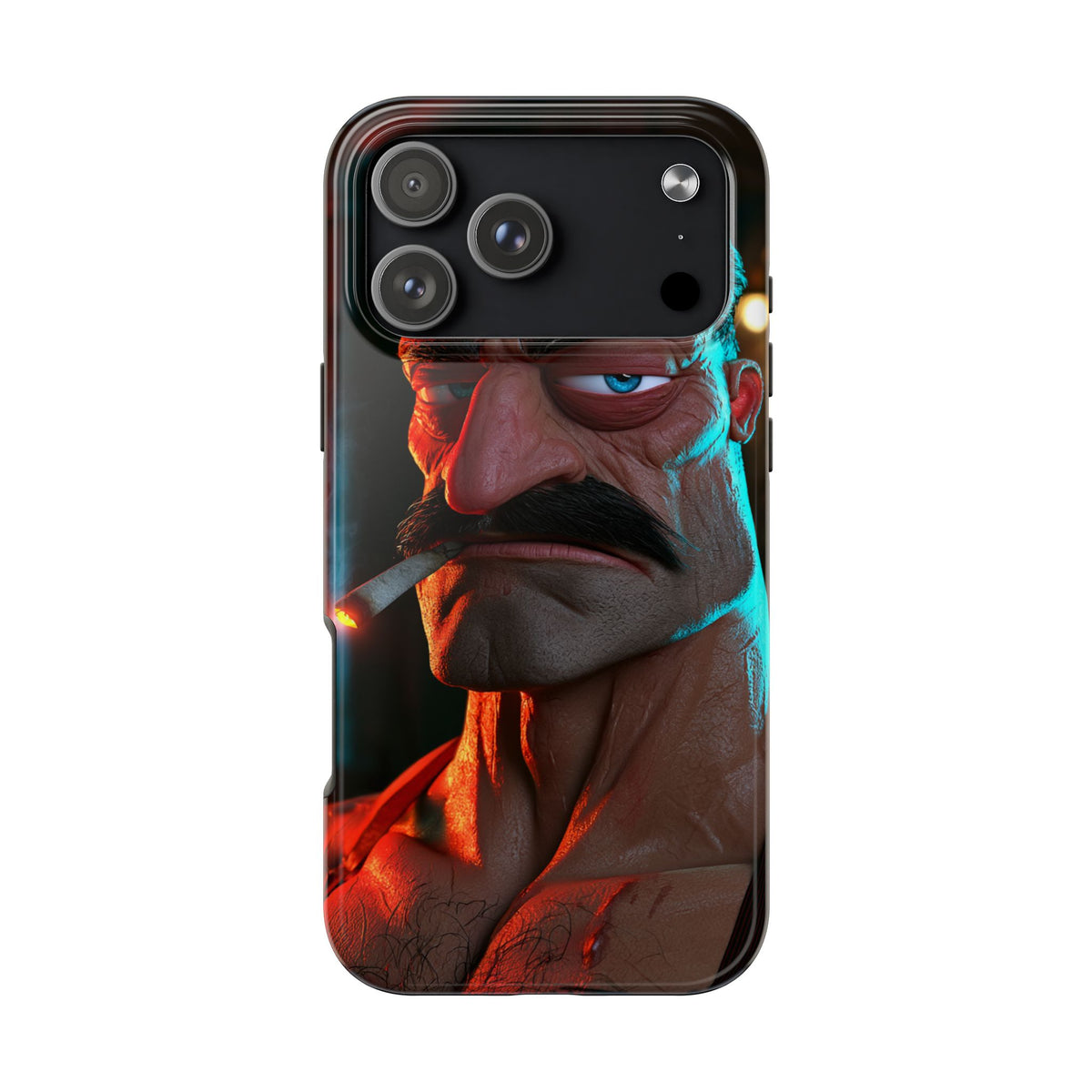 Funda Premium MINUX para iPhone y Samsung Galaxy - 3D Mustache Man 001