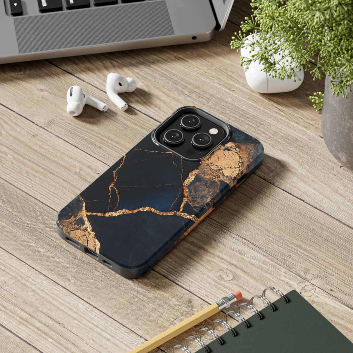 Funda Premium MINUX para iPhone y Samsung Galaxy - Golden Marble
