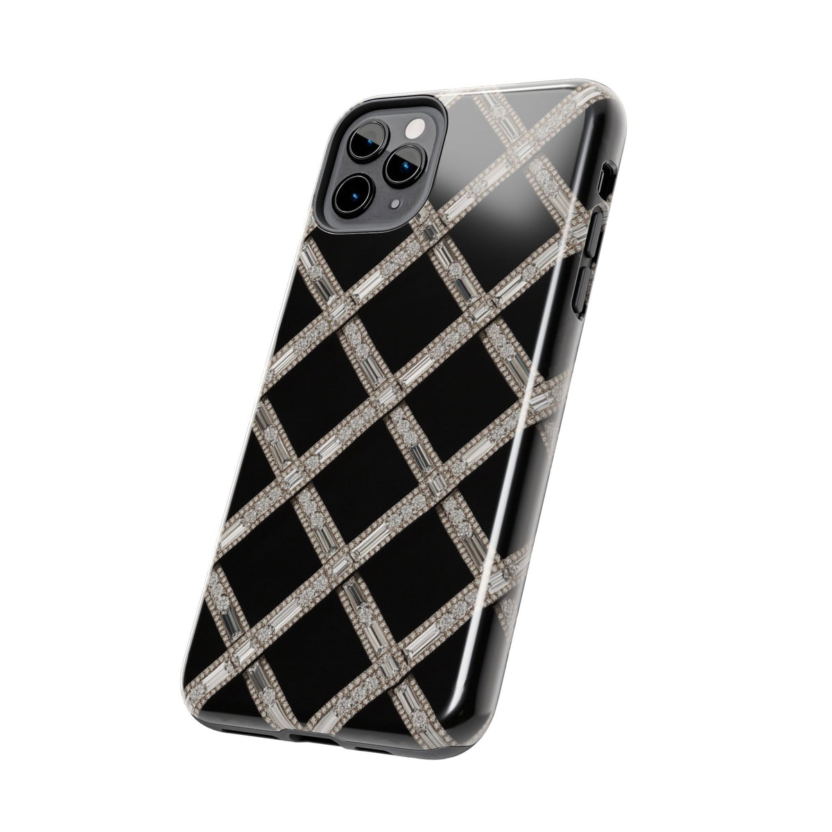 Fundas Premium MINUX para iPhone y Samsung Galaxy - Silver Diamond Lattice