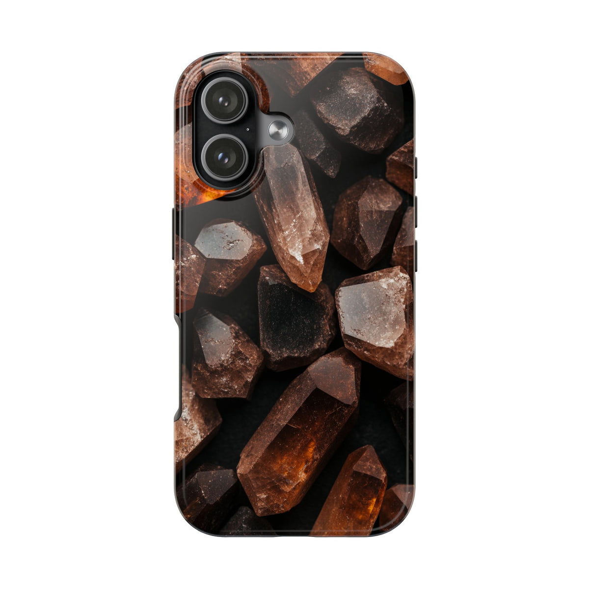 Fundas Premium MINUX para iPhone y Samsung Galaxy - Raw Amber Crystals