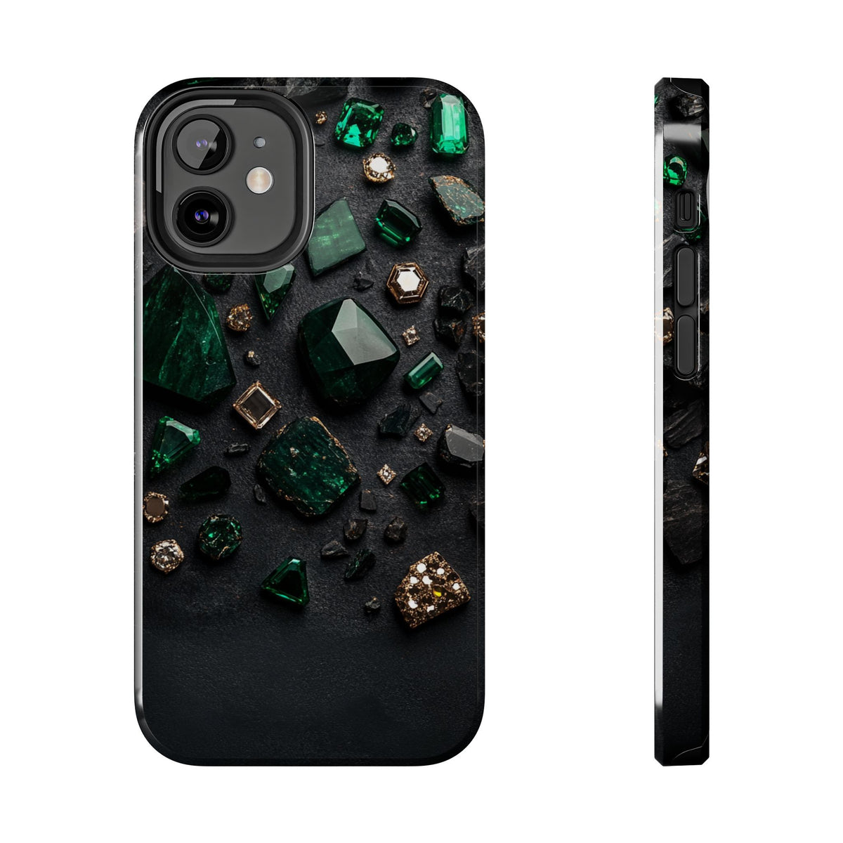 Fundas Premium MINUX para iPhone y Samsung Galaxy - Emerald Obsidian Treasure