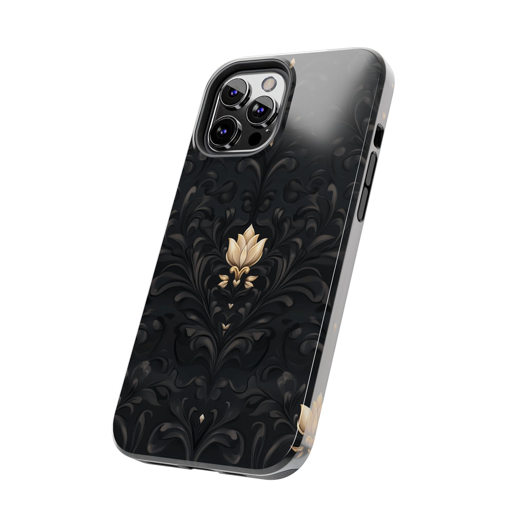 Fundas Premium MINUX para iPhone y Samsung Galaxy - Black Gold Fleur Pattern