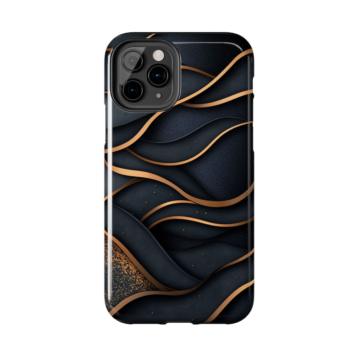 Fundas Premium MINUX para iPhone y Samsung Galaxy - Golden Wave Obsidian