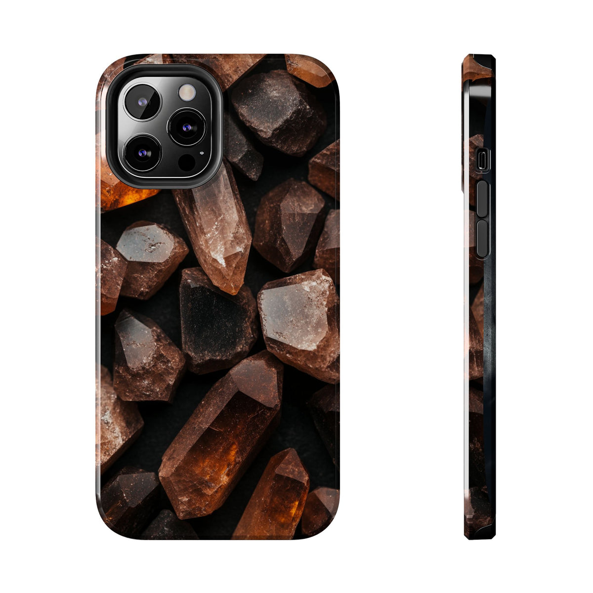 Fundas Premium MINUX para iPhone y Samsung Galaxy - Raw Amber Crystals