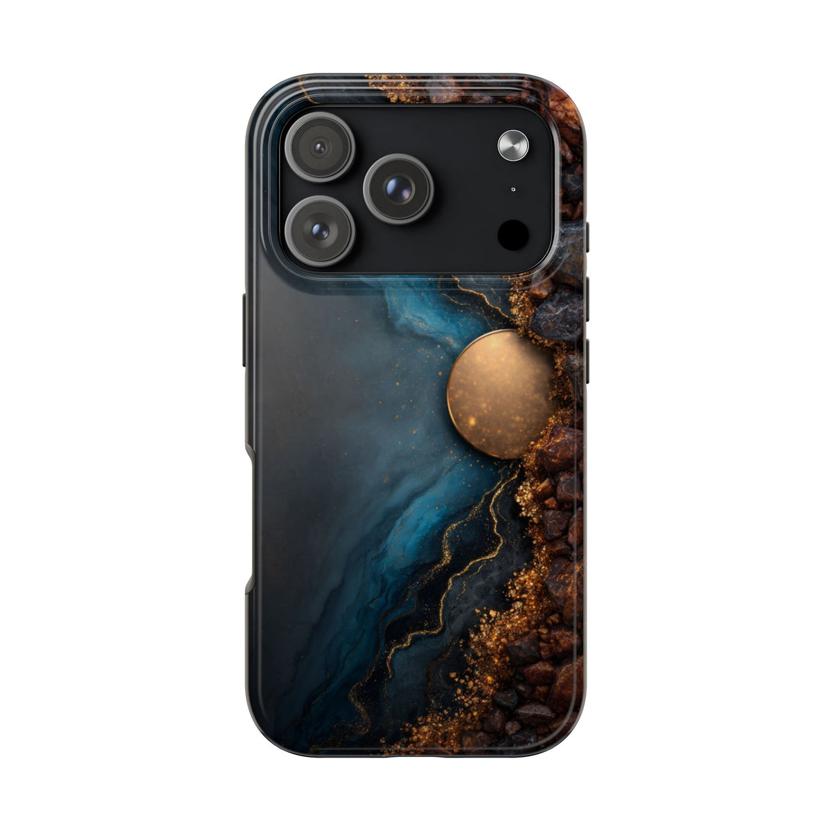 Funda Premium MINUX para iPhone y Samsung Galaxy - Dark Marble Gold 001