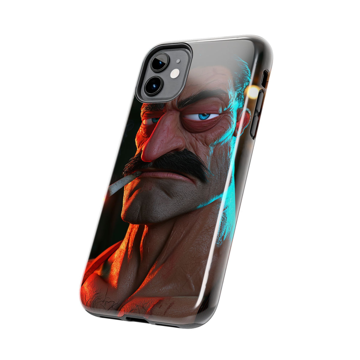 Funda Premium MINUX para iPhone y Samsung Galaxy - 3D Mustache Man 001