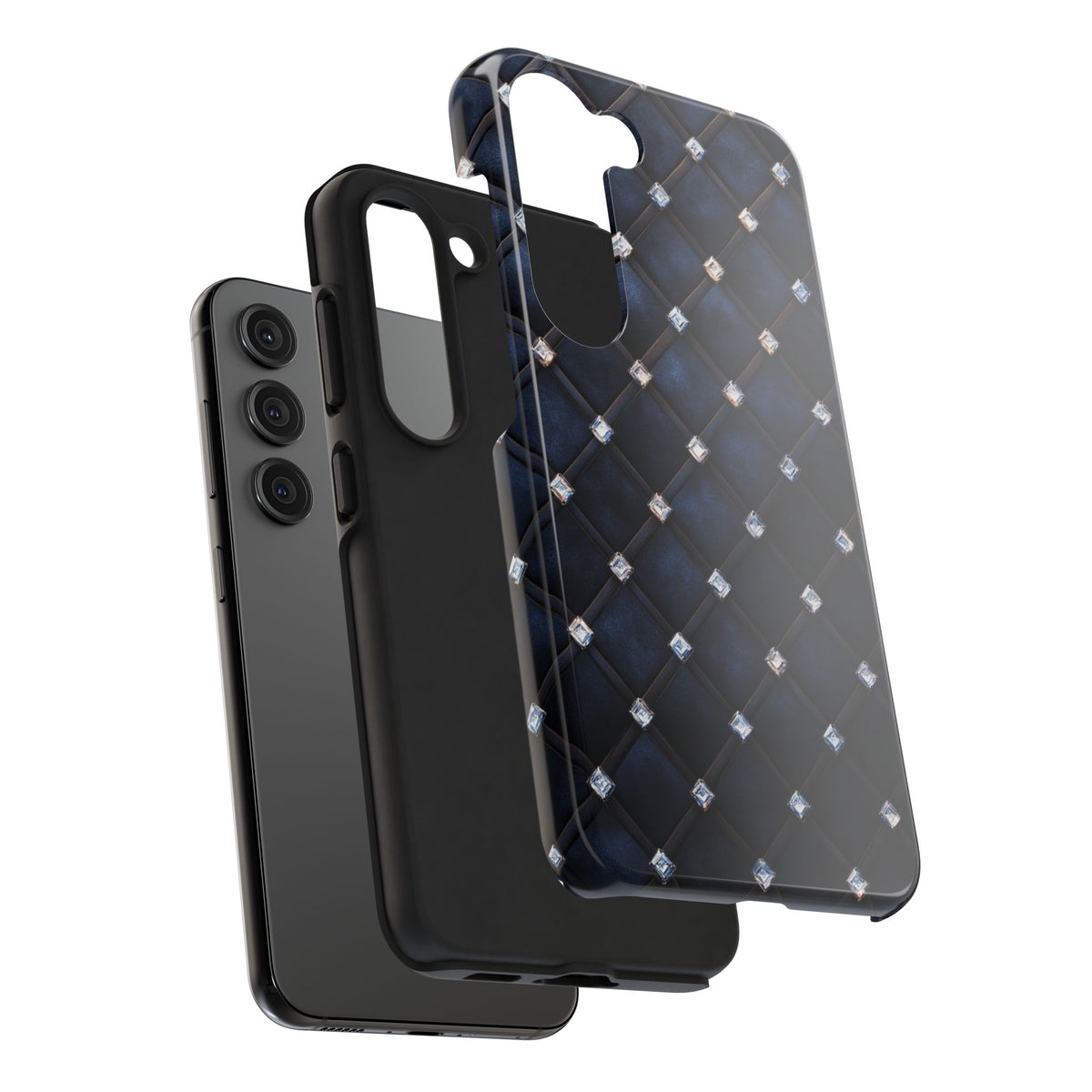 Fundas Premium MINUX para iPhone y Samsung Galaxy - Midnight Diamond Quilt