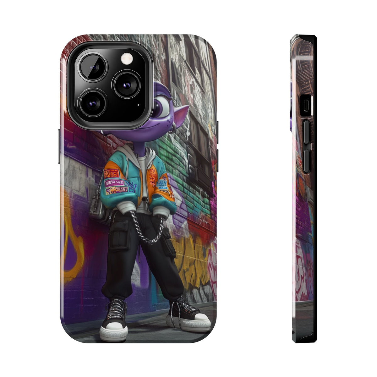 Funda Premium MINUX para iPhone y Samsung Galaxy - Purple Alien