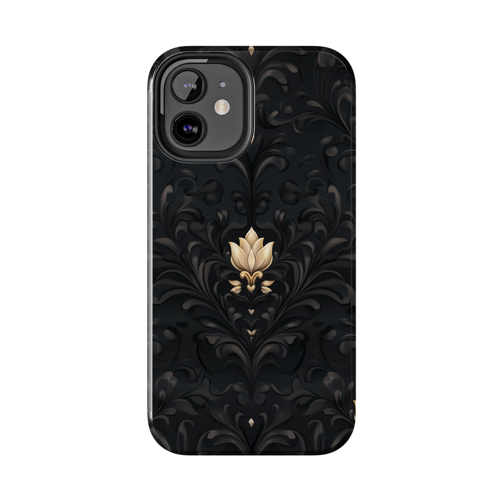 Fundas Premium MINUX para iPhone y Samsung Galaxy - Black Gold Fleur Pattern
