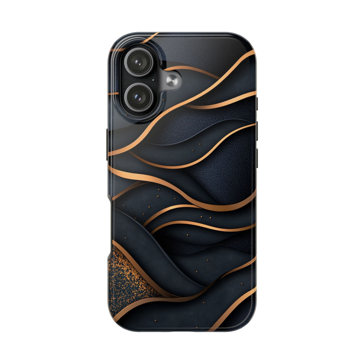 Fundas Premium MINUX para iPhone y Samsung Galaxy - Golden Wave Obsidian