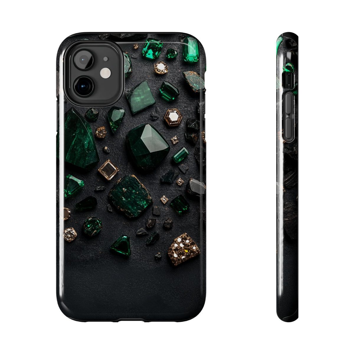 Fundas Premium MINUX para iPhone y Samsung Galaxy - Emerald Obsidian Treasure