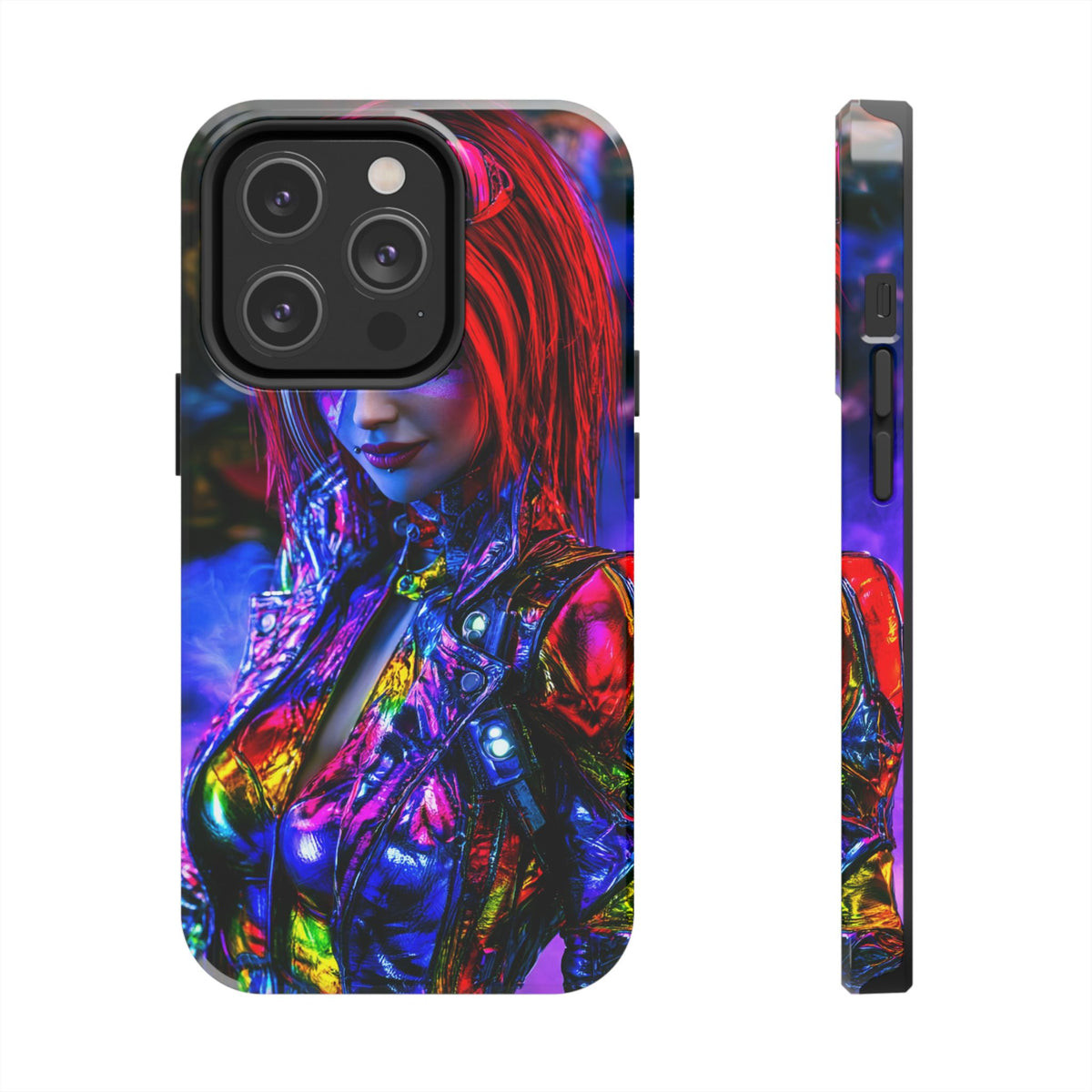 Funda Premium MINUX para iPhone y Samsung Galaxy - Cyberpunk Girl 001