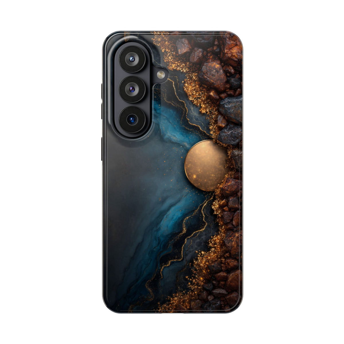 Funda Premium MINUX para iPhone y Samsung Galaxy - Dark Marble Gold 001