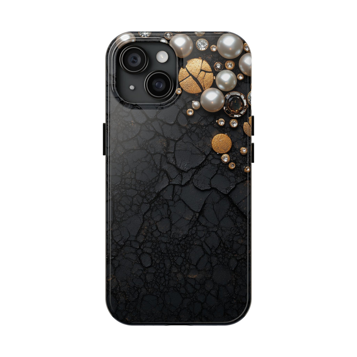 Fundas Premium MINUX para iPhone y Samsung Galaxy - Black Gold Pearl Veins