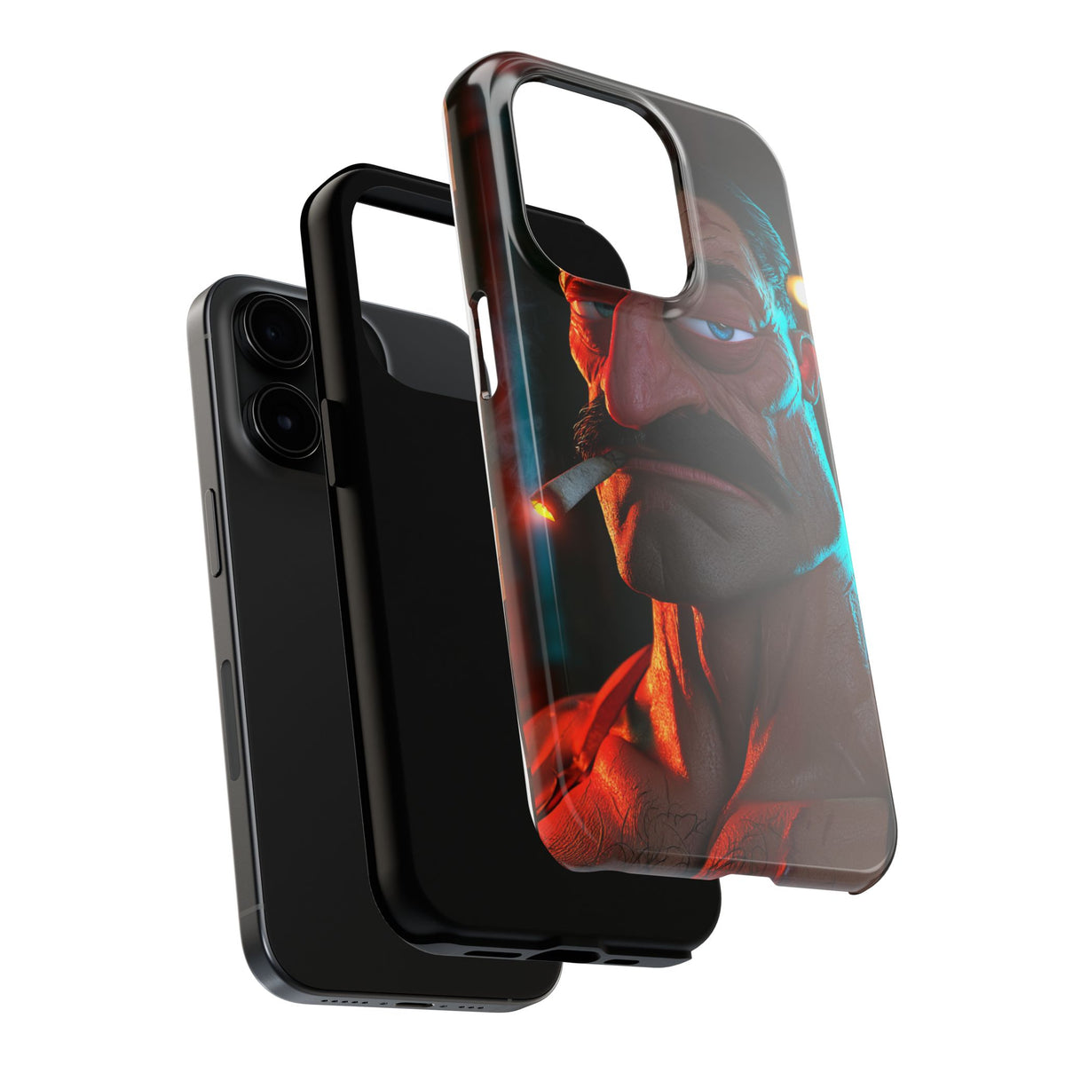 Funda Premium MINUX para iPhone y Samsung Galaxy - 3D Mustache Man 001