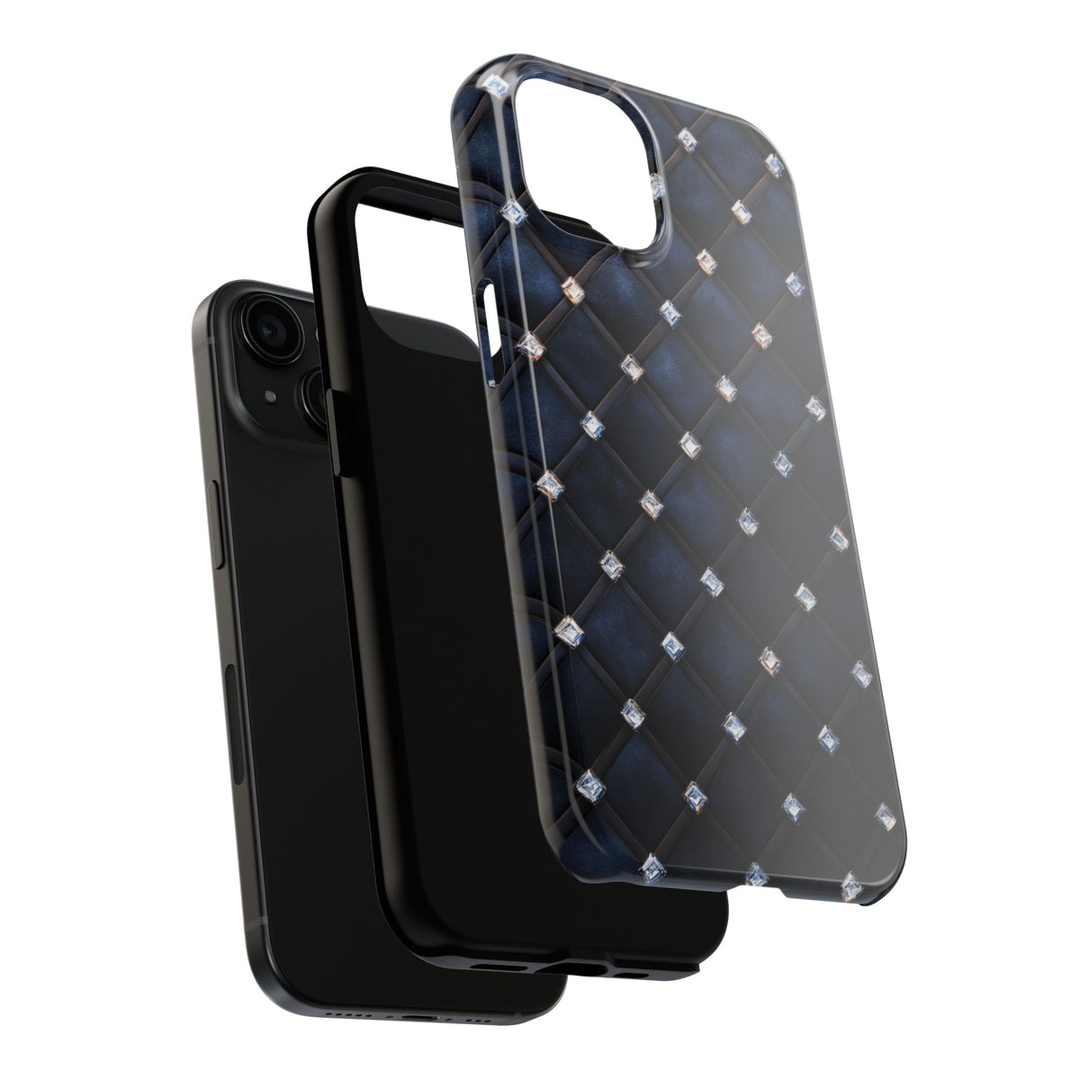 Fundas Premium MINUX para iPhone y Samsung Galaxy - Midnight Diamond Quilt