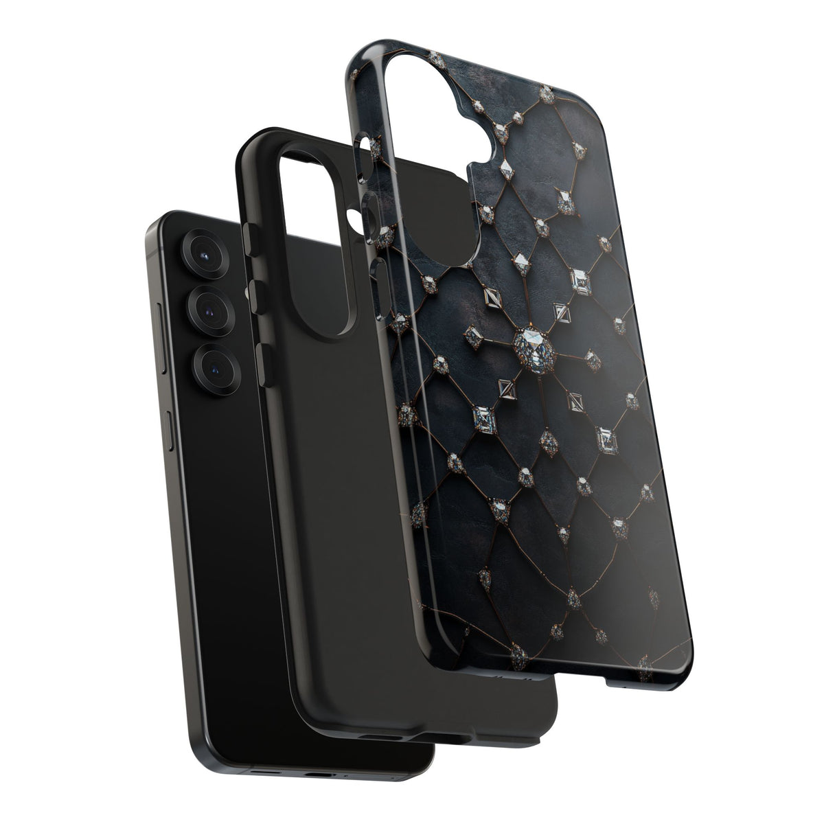Fundas Premium MINUX para iPhone y Samsung Galaxy - Obsidian Diamond Filigree